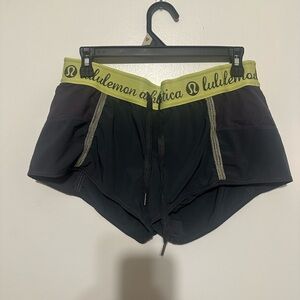 lululemon athletica Black and Green Athletic Shorts